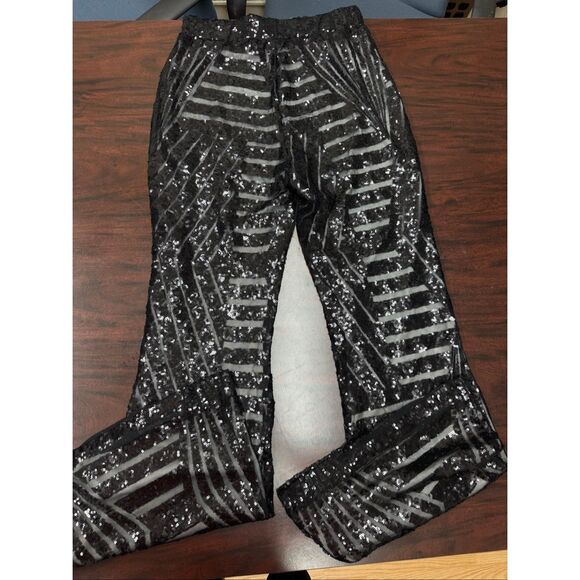 Sequin High Waisted Flared Bell Bottom Leg Pants Size Medium- Costume/ Dance - Picture 1 of 7